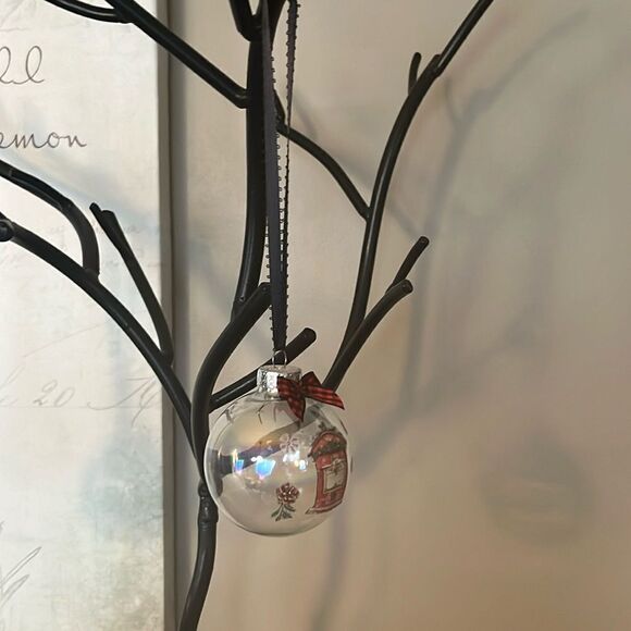 Upcycled Clear Glass Ornaments 3 Different Christmas Balls stocking, sleigh, hut - Picture 6 of 15